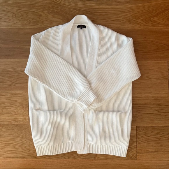 Quince Sweaters - Quince Ivory/White Sz S 100% Organic Cotton Oversized Open Cardigan - AS IS